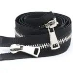 #5 28 Inch Two Way Separating Jacket Zipper Silver Metal Zippers for Jackets Coats Sewing Crafts (28" TW Silver)