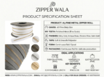 #3 Metal Zipper Continuous Roll