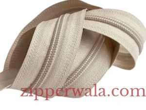 #5 Beige Nylon Coil Zipper Roll for ethnic wear manufacturing India Nylon Coil (CFC / Polyester)