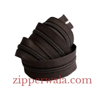 #5 Dark Brown Nylon Coil Zipper Roll for leather goods manufacturing India