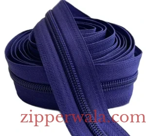 #5 Navy Blue Nylon Coil Zipper Roll for bulk garment production India Nylon Zipper