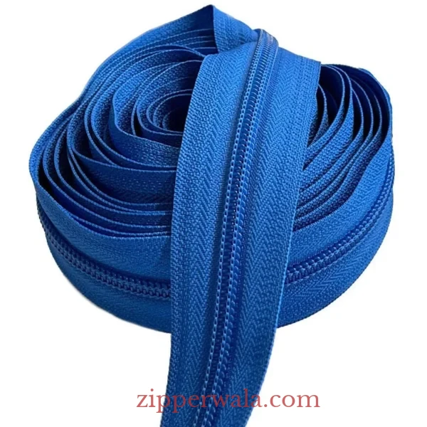 #5 Royal Blue Nylon Zipper Rolls for Bulk Garment Manufacturing in Mumbai Maharashtra